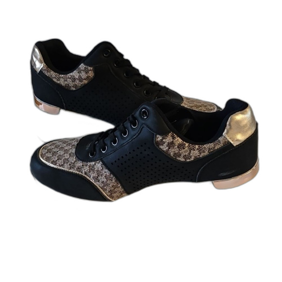 Cestfini Sneakers Sophisticated Black and Brown Moccasins with Monogram Pattern - Picture 4 of 7